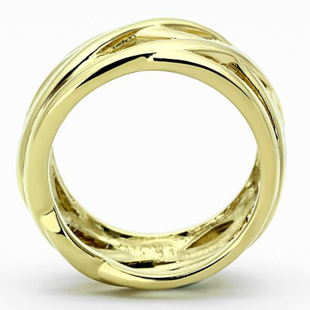 ARTK1107 Stainless Steel 316L 14k Gold Ion Plated Fashion Ring 13mm Wide, Women's Sz 5-10
